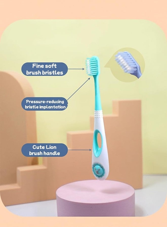 RUJVE Kids Toothbrush Cute Tooth Brush, Pack of 5 Pcs, PBT Soft Bristles Toothbrush for 3-12 Years old Children, Manual Toothbrush for Kids - Multicolor - Image 5